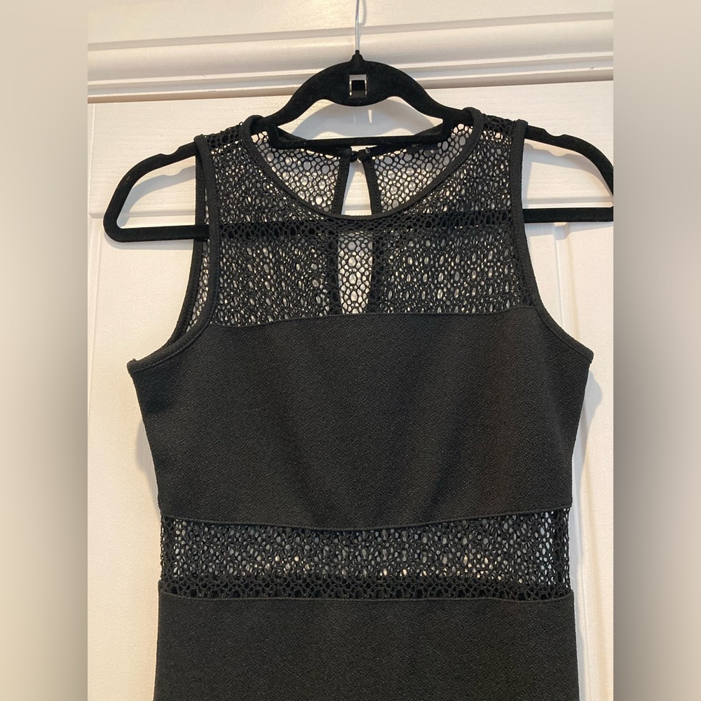 River Island black lace panel bodycon dress ladies size 8 - Picture 2 of 6
